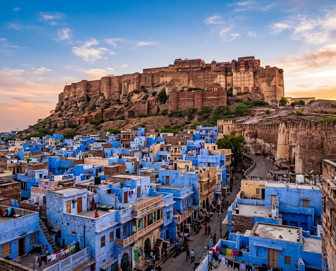 Fort Mehrangarh nad Jodhpurem z lotu ptaka